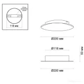 Светильник-тарелка Lunario Hightech ODL18 229 3562/9WLY
