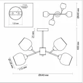 Люстра средней высоты Odell Comfi 5650/4C