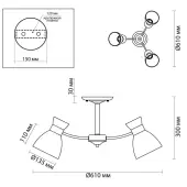 Припотолочная люстра Wilma 4534/3C