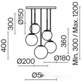 Подвесная люстра Basic form MOD321PL-05B