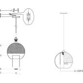 Подвеcная люстра Fermi P140-PL-170-1-G