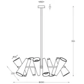 Люстра средней высоты Giro MOD095PL-10W