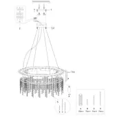 Подвесная люстра Hail MOD097PL-08CH