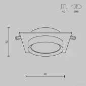 Точечный светильник Hoop DL086-GX53-SQ-BW