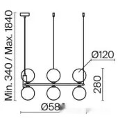 Подвесная люстра Ring MOD013PL-06BS1