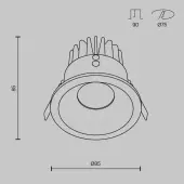 Точечный светильник Zoom DL034-L12W4K-D-W